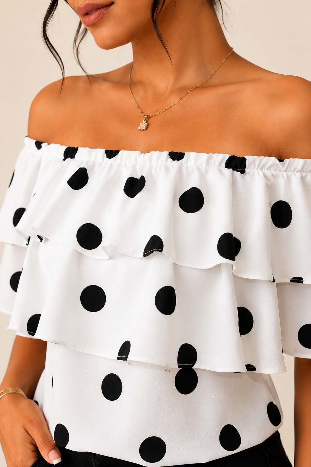 Blusa Marbella Polka Dot-Blanca