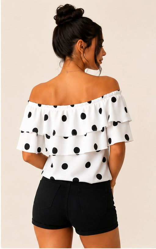 Blusa Marbella Polka Dot-Blanca