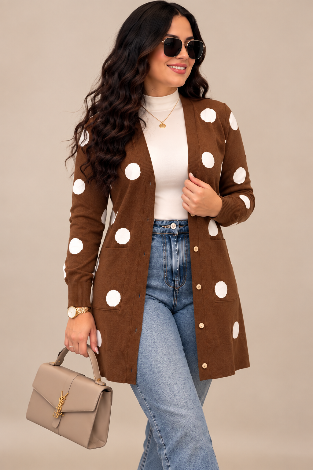 Polka Dot Long Cardigan – Abrigo Lunares
